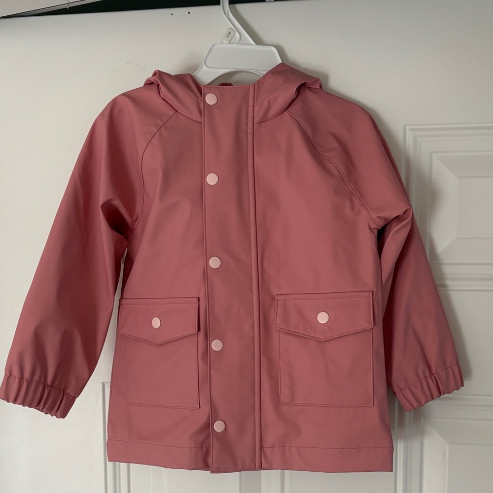 wonder nation Rose Pink Hooded Kids Raincoat